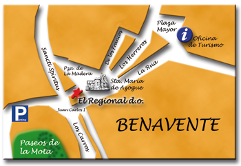 Plano de situación de El Regional d.o. en Benavente